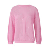 Shirt for Women y2k Clothes Spring Women's Clothing 2023 Latest Fashion Sexy Mesh Tops Knit Hollow out Loose Top-Outfit