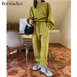 2022 Autumn Women Cotton Sweatshirt Suit Oversized Sets Female O Neck Loose Sweatshirt + Long Pants Suits Short