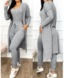 Autumn And Winter Fashion Long Jumpsuit Long Cardigan Leisure Suit Long-Sleeved Spot-Outfit