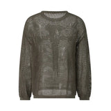 Shirt for Women y2k Clothes Spring Women's Clothing 2023 Latest Fashion Sexy Mesh Tops Knit Hollow out Loose Top-Outfit