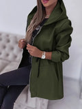 Fashion Casual Autumn And Winter Hooded Zipper Jacket Women's