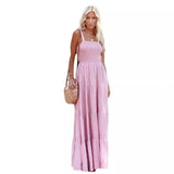 Summer Women's New Holiday Sling Strap Print Long Dress Super