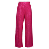 Women Sequins Wide Leg Pants Autumn Clothes Chic and Elegant Elastic High Waist Pants Female Clothing y2k Streetwear-Outfit