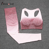 Set Sport Wear Women Gym Workout Fitness Clothing Female Sport Suit High Waist Legging Sports Bra