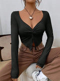 2025 New Renovate Front-Turning Irregular Long-Sleeved T-Shirt