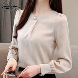 tops and blouses solid chiffon blouse shirt Office Lady blouse long sleeve women shirts fashion women blouses 1875