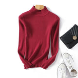 Autumer Winter Women Sweater Knitted Striped Solid Korean Fashion Pullover Slim Long Sleeve Blouse Knit Tops Pulls