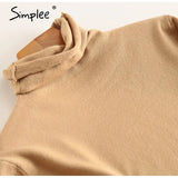Leisure high collar basic sweater Slim cosy long sleeve pullover Home style fashion women's sweater Autumn winter