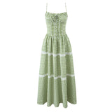 Women's Lace Splicing Tie With Waist Back To Take The Dress
