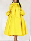 Women's 2025 New Bubble Sleeve Strap With Large Skirt High-Rise Dress Dress