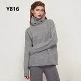 Elegant Solid Knitted Two Piece Set Women Turtleneck Batwing Long Sleeve Loose Sweater Full Length Casual Wide Leg