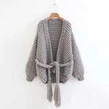 handmade Women cardigan knitted sweater v neck solid beige gray pink loose long sleeve casual outwear autumn winter