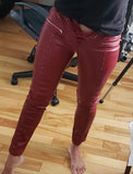 Pants Women Faux Leather Slim Fit Pant Spring Autumn Streetwear Middle Waist Motorcycle Long Legging Skinny Pants Trousers