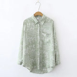 flower print ladies shirts casual loose Women's Blouses 2021 Spring Autumn Long Sleeve Shirts Tops Blusas