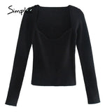 Sexy sheath women's pullover autumn High street solid slim jumper sweater female Fashion ladies long sleeve top
