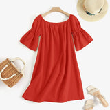 Celmia Cotton Sexy Off Shoulder Robes Solid Color Women Party Vestidos Pleats 2022 Summer Mini Dress Short Puff Sleeve