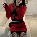 Spring New Casual Elegant Dress Set Women Casual Y2k Mini Dress Party Club Slim Sexy 2 Piece Set Fashion Suits Korean