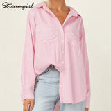 Stripe Shirt Women Blouses Loose Casual Long Shirts Ladies Spring Top Women's Tunic Woman Elegant Oversize Shirts For