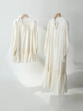 Elegant Lace Casual Party V-Neck Long Lantern Sleeve Korean Fashion Design Loose Fairy Bodycon Dress Women Female