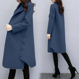 Lady 2021 Fashion New Autumn And Winter Warm Women's Clothing Korean Loose Size Medium Long Woolen Jacket Tweed