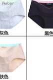 Solid Color Cotton Women Panties Underwear Breathable Women Girl Briefs Comfortable Mid RiseUnderpant Lingerie