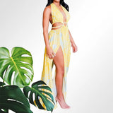 Backless Women Maxi Dress Hollow Out Sexy High Split Summer Party Elegant Long Dresses Sleeveless Bandage Boho Beach