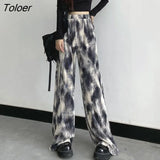Summer Tie Dye Y2K Pants Women 2023 Streetwear Loose Wide Leg Trousers Woman Harajuku High Waist Oversize Pants
