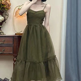 Casual Midi Dress Party Short Sleeve Elegant Vintage Dress Women Chiffon Slim One Piece Dress Korean Fashion 2022