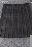Preppy Black Plaid Pleated Skirt Women Japanese Fashion School Girl Uniform Kawaii Gothic High Waist Mini Skirt Cute