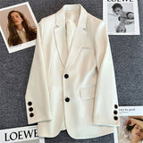 Toloer Suit Jacket Female 2024 Spring And Autumn New Style Casual Texture Fried Street Suit Korean Version Suit Jacket Suit-Outfit