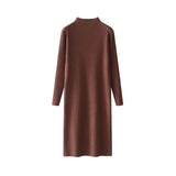And Winter With Coat Sweater Dress Women Loose Fashion With Medium And Long Bottoming Over The Knee Knit