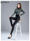 Autumn Winter Printed Women's Legging Wear High Waist Elastic Black Gym Fitness Push Up Pants Velvet Cotton Clothes