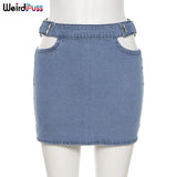 Puss Sexy Hollow Out Corset Top Summer Denim Breast Wrap Sleeveless Vest Adjacent Bust Fashion Backless Skinny