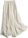 Chinese Style Retro Straight Wide-Leg Trousers Women's Summer Thin Waist Show Thin Loose Small Casual Pants-Outfit