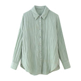 Spring Wrinkle Effect Shirt 8741128 Towel Trousers 3062759-Outfit