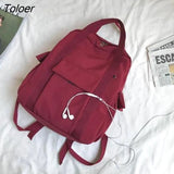 Women Safari Style Patchwork Nylon Multi-pockets Harajuku Waterproof Laptops School Collage Simple All-match