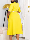 Women's Clothing 2025 Autumn New Solid Color V-Neck Button Temperament Elegant Solid Color Large-Size