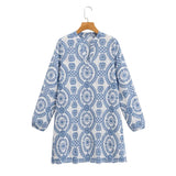 Women's Long-Sleeved Loose Embroidery Dress