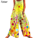 Playsuit Square Neck Soft Women Floral Print Wide Leg