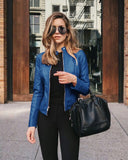Jacket Women Coat Jacket PU Leather Fashion Short Coat Thin Female Jacket Coat Outwear