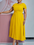 Women's 2025 Summer New Fashion Elegance Elegant Short Sleeve Irregular African