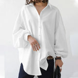 Stylish Women's Lapel Blouses ZANZEA 2022 Puff Sleeve Shirts Casual Button Blusas Female Solid Asymmetrical