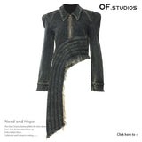 New Heavy Industry Irregular Tailoring Personality Denim Jacket