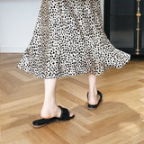 Leopard-print Skirt Female 2022 Summer High Waist Hip-covered Fish Tail A- Line