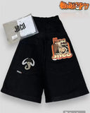 New High Street Hiphop Hip Hop Brand Printed Jeans Men's Straight Baggy Wide-Legged Pants-Outfit