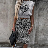 Set With Skirt Solid Slim Ladies Skirts Suit Sleeveless Sweatshirt Crop Tops And Split Lace Up Bottom 2021 Summer
