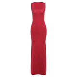 Toloer And Summer 2024 Women's New Temperament Dress French One Word Collar Slim Solid Color