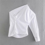 White Long Sleeve One Off Shoulder Sexy Shirts Spring Fashion Ladies Blouse Za Women 2021 Chic Tops Chemisier Femme