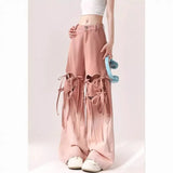 Mm Dopamine Wearing Gradient Love Straps With Ripped Jeans Women's Large Size Loose Thin Broad Leg