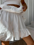 Spring And Summer New Women's Temperament Pure Color High-Waist Lace Design Sexy Cake Skirt Skirt Skirt